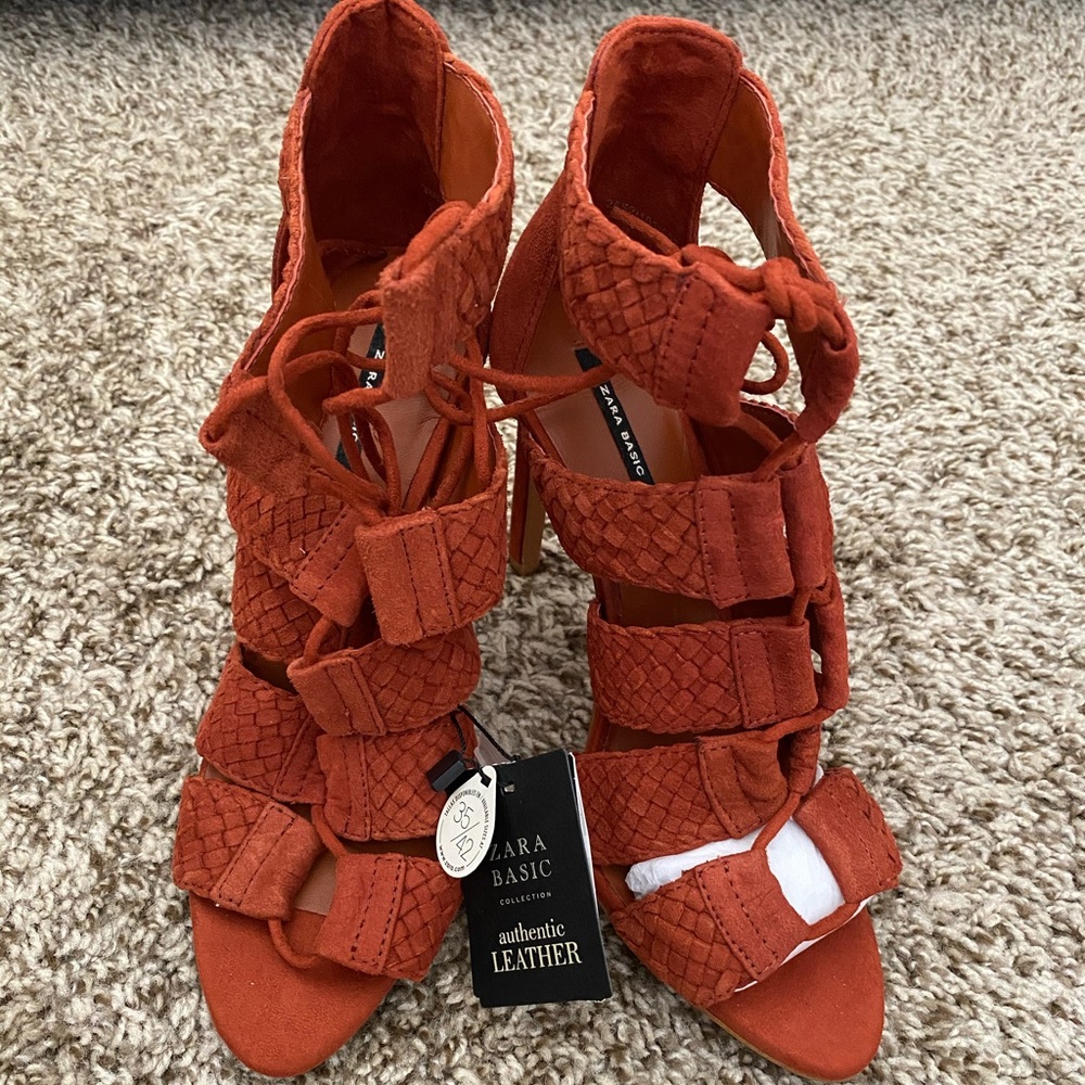 ZARA Braided Strappy High Heel Sandals
